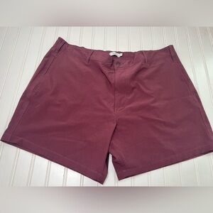 Onia All Purpose Stretch Shorts Men 2XL XXL Maroon Swim Trunks 6 Inseam NWOT 597
